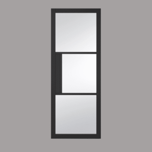 Seattle 3 Lite Clear Glazed Black Primed Door