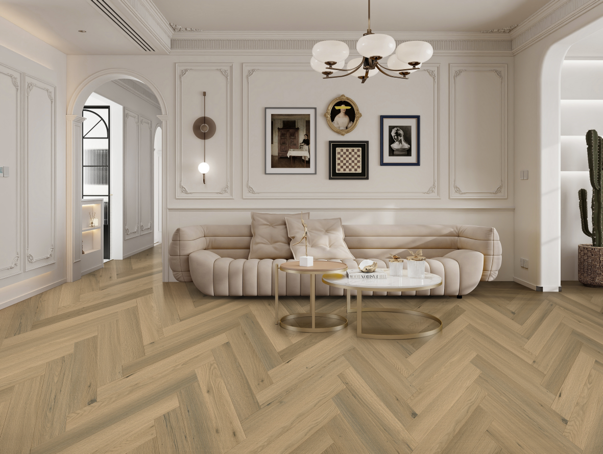Orchard Oak Herringbone Aqua - Image 2