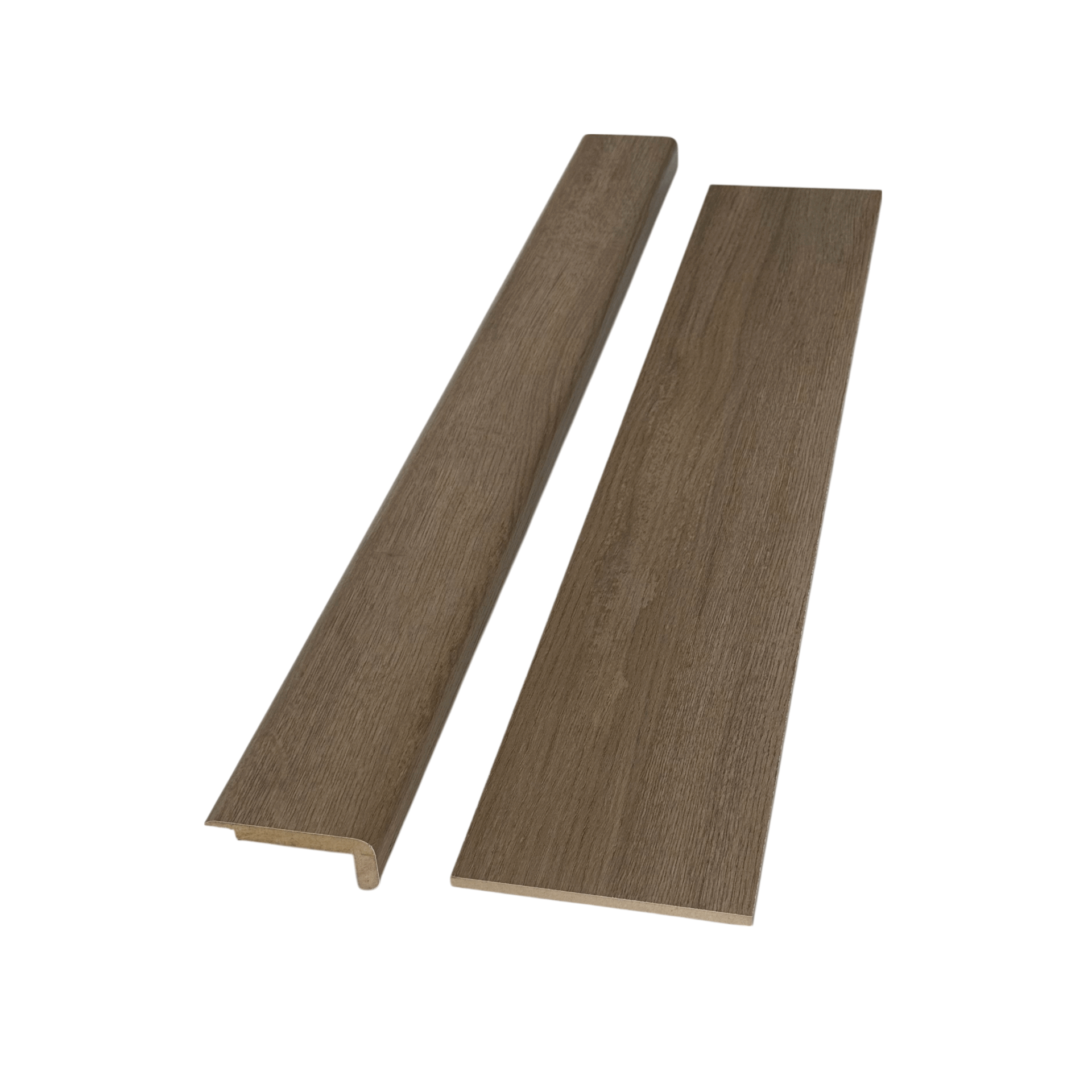 Roicha Oak Beige Wood Grain Top Step Transition Stair Nose & Riser