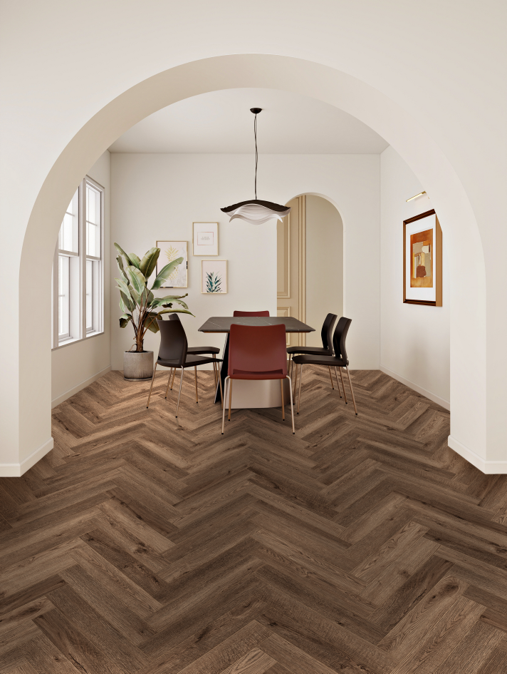 Saddlewood Oak Herringbone Aqua - Image 2